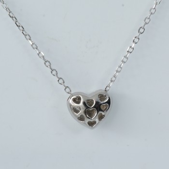 Sterling Silver Plain Heart Pendant and Chain